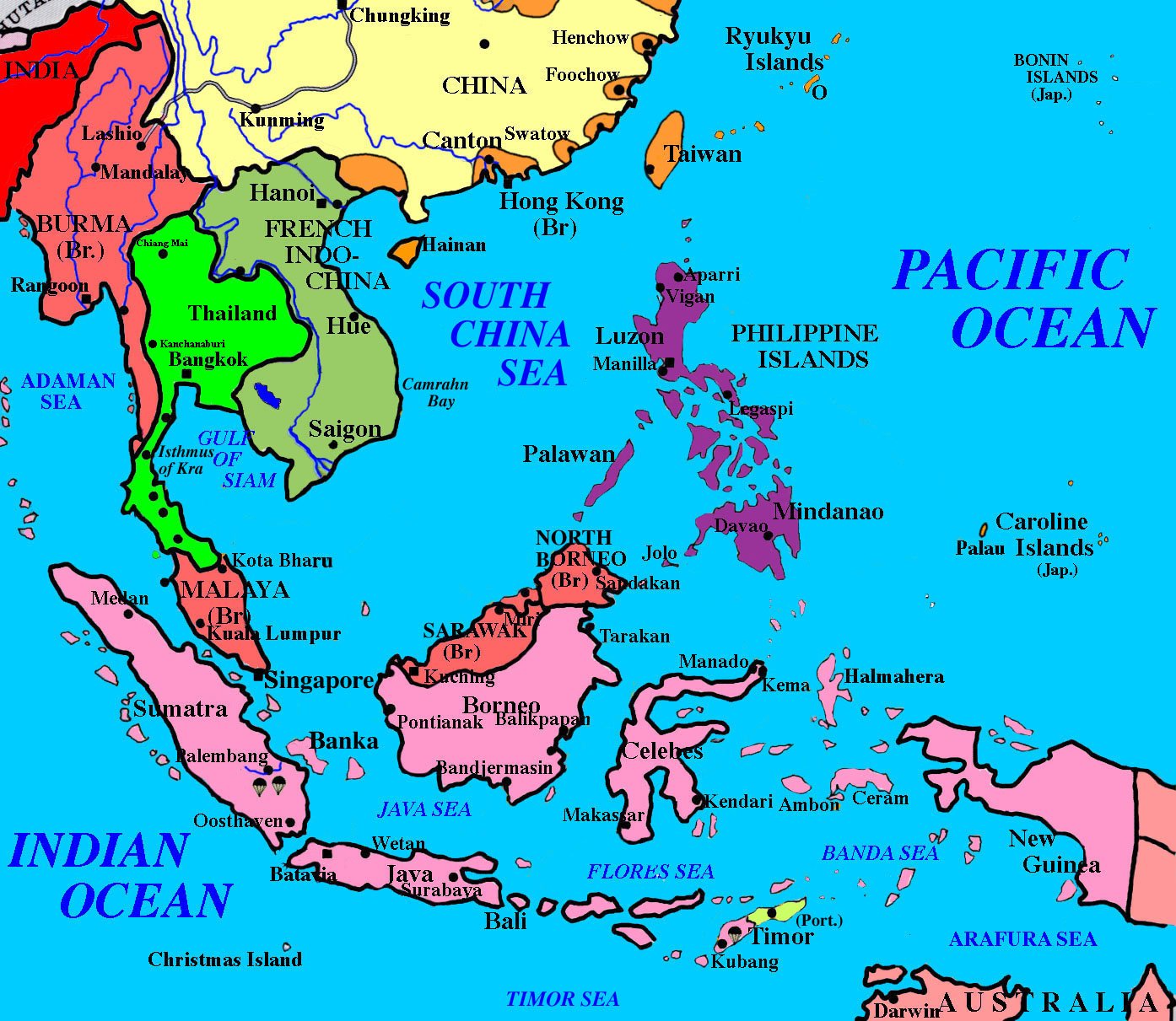 southeast asia political map